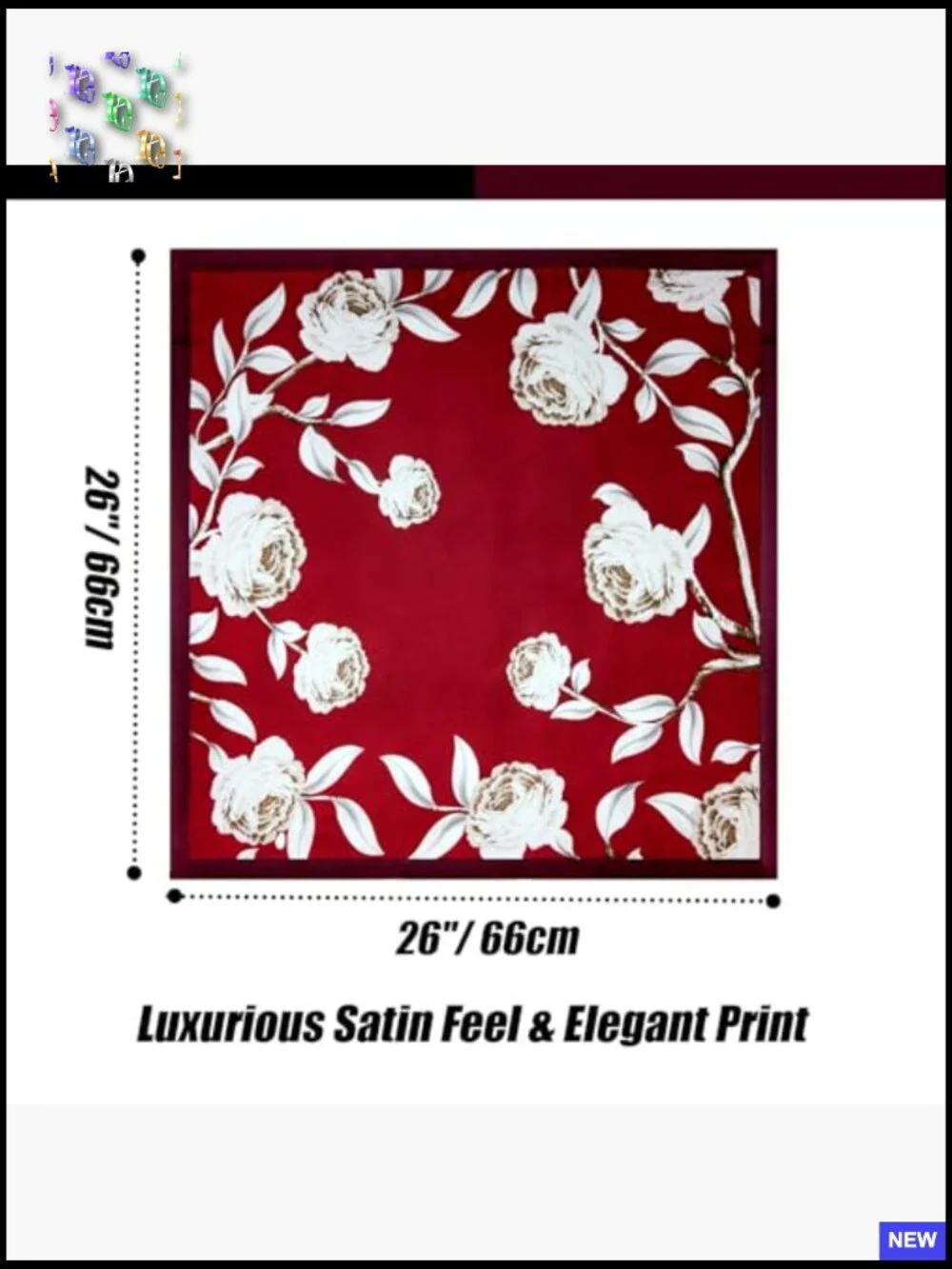 Printed Satin Silk-Like Square Head Scarf Hair Bandana Women Versatile Accessory